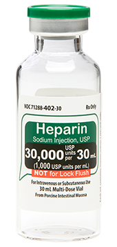 Heparin Sodium Injection, USP 30,000 USP units per 30 mL SDV